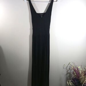 Forever 21 Womens Long Maxi Black Dress with Open Back Size Med